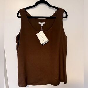 NWT St. John brown silk tank size L
